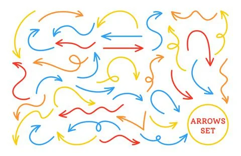 Arrows bright infographic line pointer set vector イラスト素材