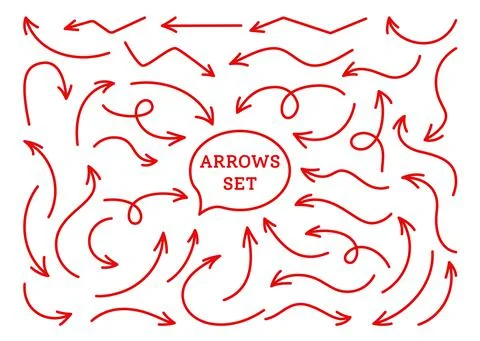 Arrows bright red infographic pointer set vector Stock Illustration