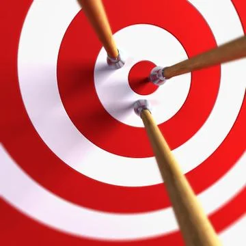 Arrows in the centre of tagret Stock Illustration