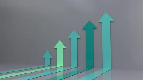 Arrows chart rising up. Graph stock Investment Vidéo 322762591