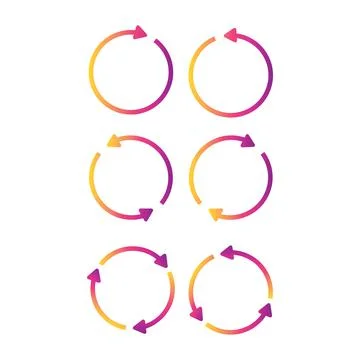 Arrows in a circle in gradient colors. Stock Illustration