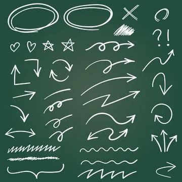 Arrows circles and abstract doodle icon in hand drawn style. Handmade paint.. Ilustración de archivo