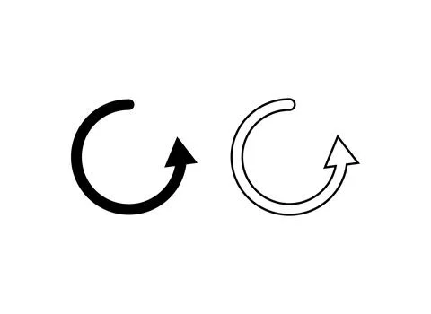 Arrows in a circular motion represent refresh reload and rotation Stock Illustration