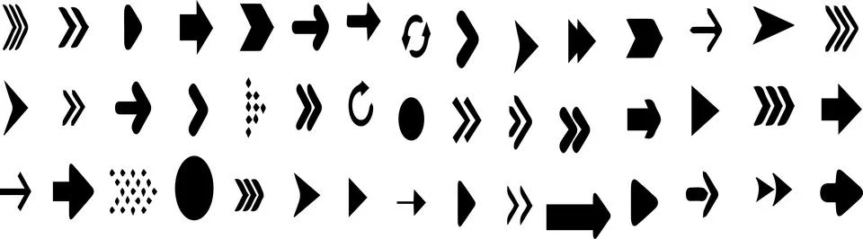 Arrows Collection  Modern Flat Vector Icons Set, Big set of Arrows Vector I.. Stock Illustration