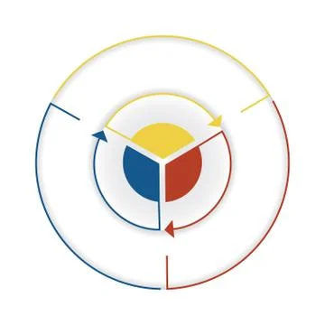 Arrows from colourful lines Around circle 3 Stock Illustration
