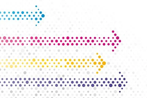 Arrows composed of small polka dots Illustrazione stock