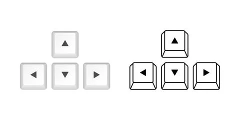 Arrows computer keyboard buttons. Desktop interface. Web icon. Gaming and Stock Illustration