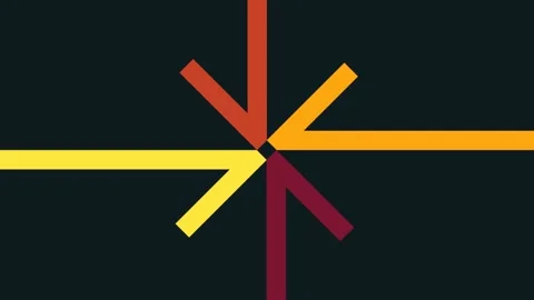 Arrows converging to form an asterisk. Convergence and meeting concept. Anima Stock Footage 220542089