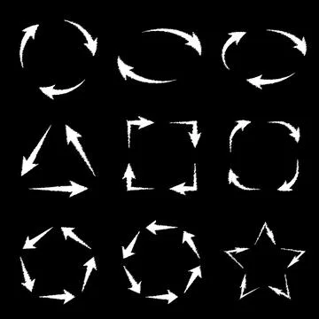 Arrows cycle diagram in different shapes, vector illustration Stock-Illustration