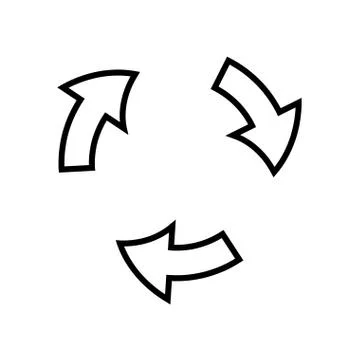 Arrows cycle round process direction outline Stock Illustration