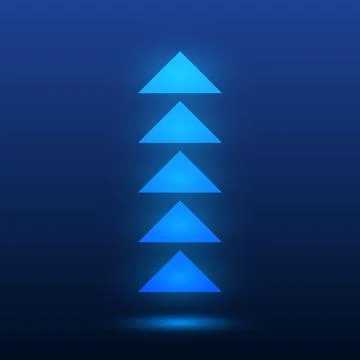 Up arrows on a dark blue background. Arrows of business growth with a success Stock Illustration