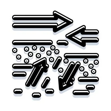 Arrows depicting flow, direction, and process in a system Stock Illustration