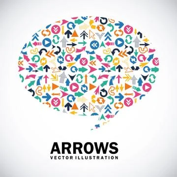 Arrows design over gray background vector illustration Ilustración de archivo