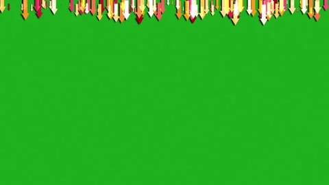 Arrows Of Different Color Facing Downwards With Moving Motion On Green Screen Stock Footage 239602531