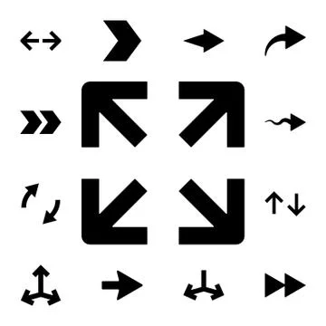 Arrows in different directions flat vector icon in arrows pack Stock Illustration