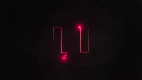 Arrows different directions in red laser effect with ray mp4 video Stock Illustration