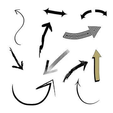 Arrows in different styles Stock Illustration