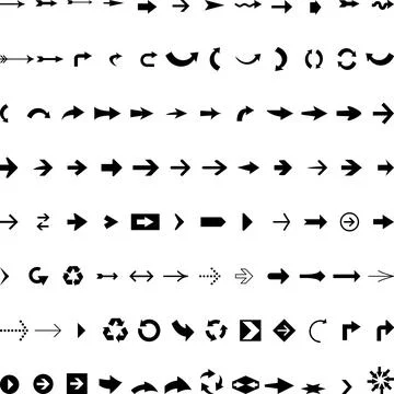 Arrows, Direction, Collection, Logo, Icon Stock Illustration