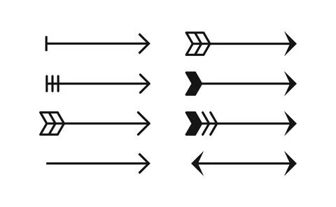 Arrows direction indicate sign set Stock Illustration