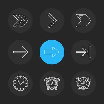 Arrows , directions , pointer , arrow , eps icons set vector Stock Illustration