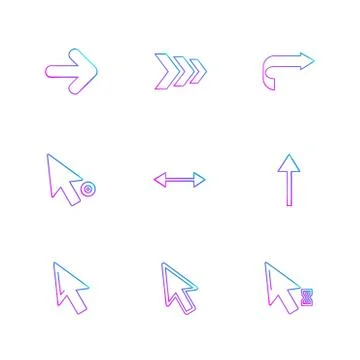 Arrows , directions , pointer , arrow , eps icons set vector Illustrazione stock