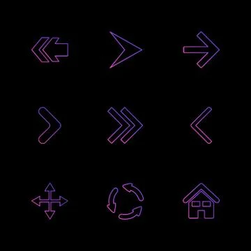 Arrows , directions , pointer , arrow , eps icons set vector Illustrazione stock