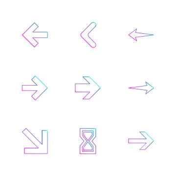 Arrows , directions , pointer , arrow , eps icons set vector Illustrazione stock