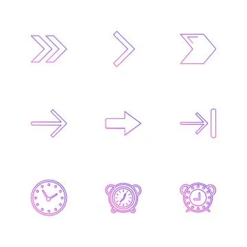 Arrows , directions , pointer , arrow , eps icons set vector Stock Illustration