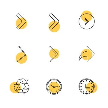 Arrows , directions , pointer , arrow , eps icons set vector Stock Illustration