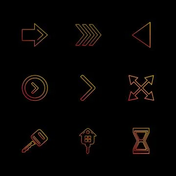 Arrows , directions , pointer , arrow , eps icons set vector Illustrazione stock
