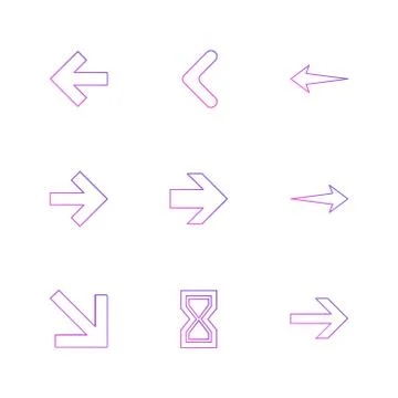 Arrows , directions , pointer , arrow , eps icons set vector Stock Illustration