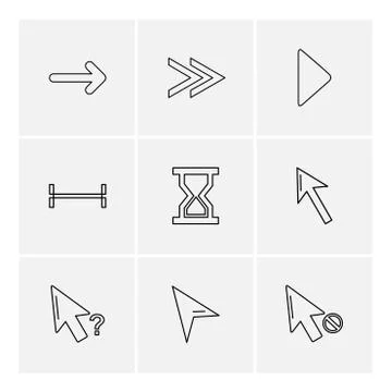 Arrows , directions , pointer , arrow , eps icons set vector Stock Illustration