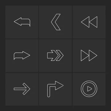 Arrows , directions , pointer , arrow , eps icons set vector Illustrazione stock