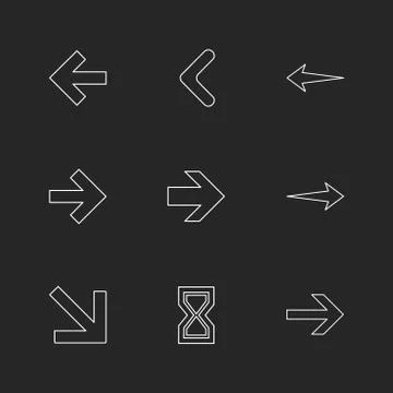 Arrows , directions , pointer , arrow , eps icons set vector Stock Illustration