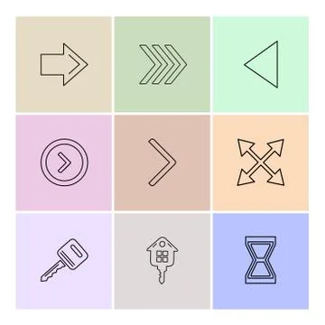 Arrows , directions , pointer , arrow , eps icons set vector Stock Illustration