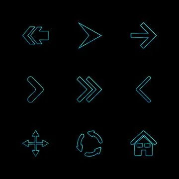 Arrows , directions , pointer , arrow , eps icons set vector Illustrazione stock