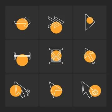 Arrows , directions , pointer , arrow , eps icons set vector Stock Illustration