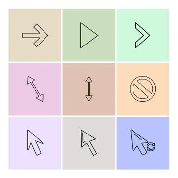Arrows , directions , pointer , arrow , eps icons set vector Stock Illustration