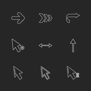 Arrows , directions , pointer , arrow , eps icons set vector Stock Illustration