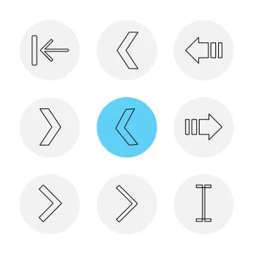 Arrows , directions , pointer , arrow , eps icons set vector Stock Illustration