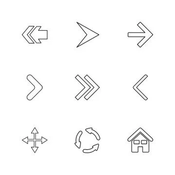 Arrows , directions , pointer , arrow , eps icons set vector Stock Illustration