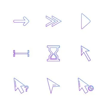 Arrows , directions , pointer , arrow , eps icons set vector Illustrazione stock