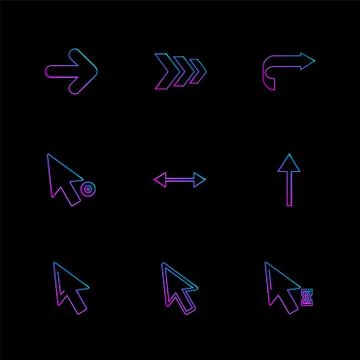 Arrows , directions , pointer , arrow , eps icons set vector Stock Illustration