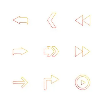 Arrows , directions , pointer , arrow , eps icons set vector Illustrazione stock