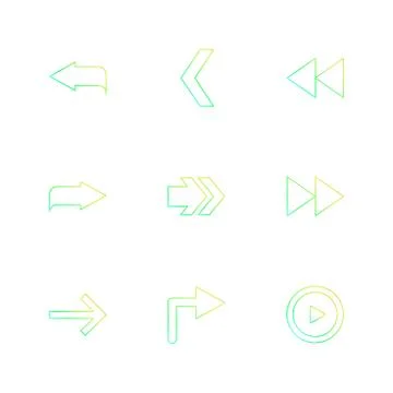 Arrows , directions , pointer , arrow , eps icons set vector Stock Illustration