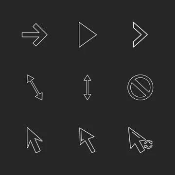 Arrows , directions , pointer , arrow , eps icons set vector Stock Illustration