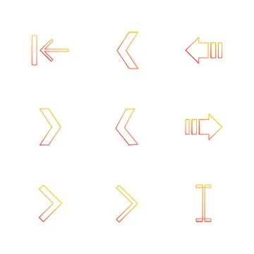 Arrows , directions , pointer , arrow , eps icons set vector Stock Illustration