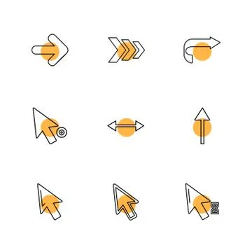 Arrows , directions , pointer , arrow , eps icons set vector Illustrazione stock