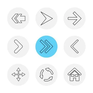 Arrows , directions , pointer , arrow , eps icons set vector Illustrazione stock