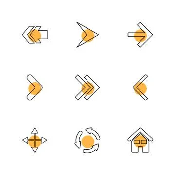 Arrows , directions , pointer , arrow , eps icons set vector Stock Illustration